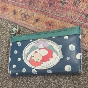 Studio Ghibli Ponyo Themed Zip Pouch in Teal & Navy